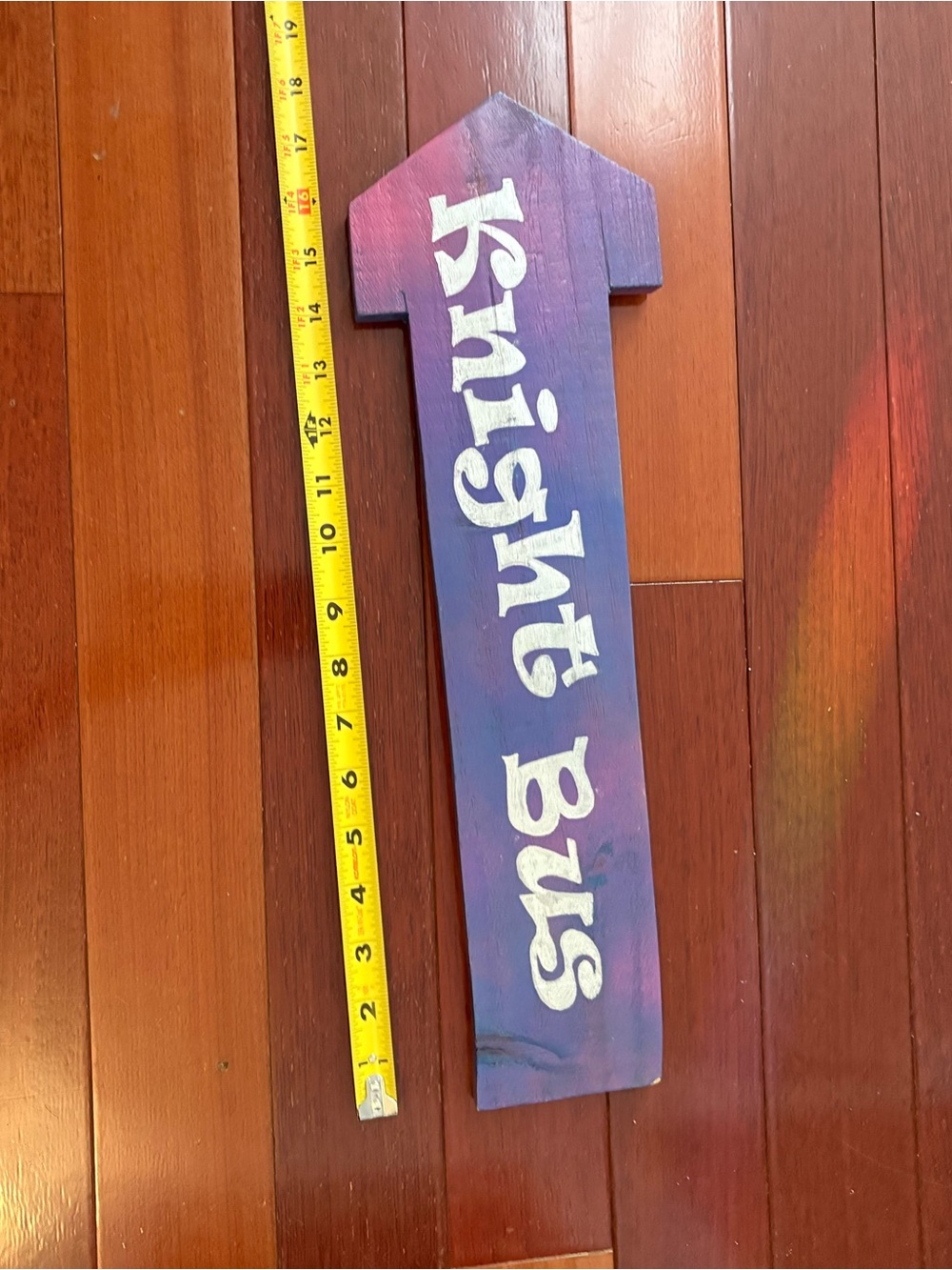 Harry Potter Purple 'Knight Bus' Wooden Handpainted Arrow Sign